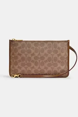 Coach Pochette con cerniera in tela Signature
