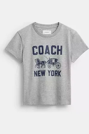 Coach Maglietta con carrozza trainata da cavalli in cotone biologico