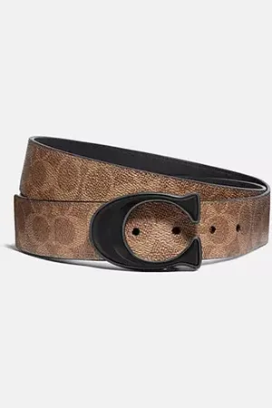 Coach Cintura Double Face Sartoriale Con Fibbia Signature In Tela Signature
