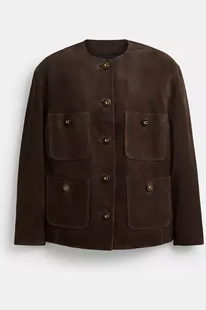 Coach Giacca cardigan in camoscio