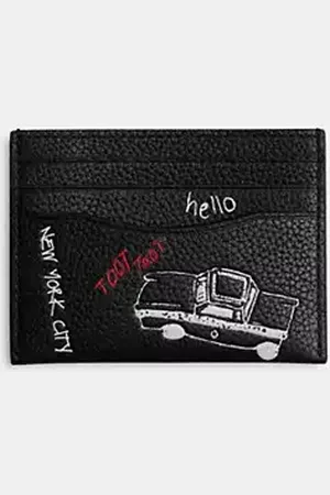 Coach Porta carte di credito a stampa Sketch