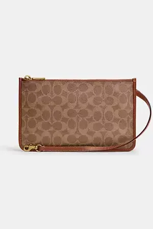 Coach Pochette con cerniera in tela Signature