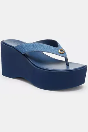 Coach Infradito con plateau e C scolpita