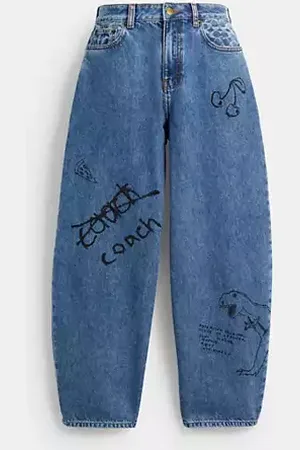 Coach Barrel jeans a stampa Sketch