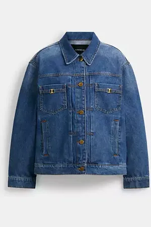 Coach Giacca trucker Heritage C in denim di cotone biologico