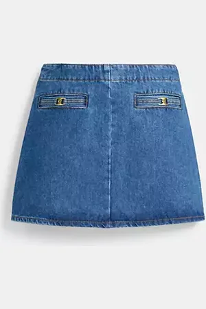 Coach Minigonna Heritage C in denim di cotone biologico
