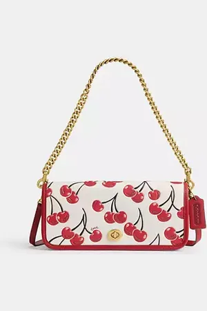 Coach Borsa Dinky con stampa con ciliegie