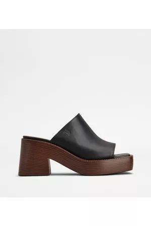 Tod's Sabot Platform in Pelle Con Tacco