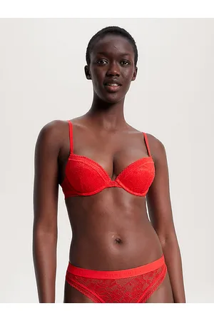 Reggiseno push-up in pizzo rosso