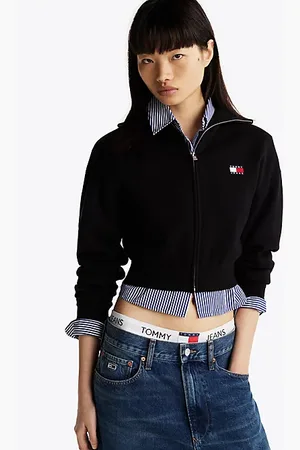 Tommy Hilfiger Cardigan relaxed fit con zip e logo