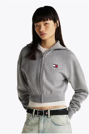 Tommy Hilfiger Cardigan relaxed fit con zip e logo