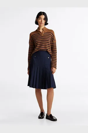Tommy Hilfiger Gonna midi plissettata in misto lana