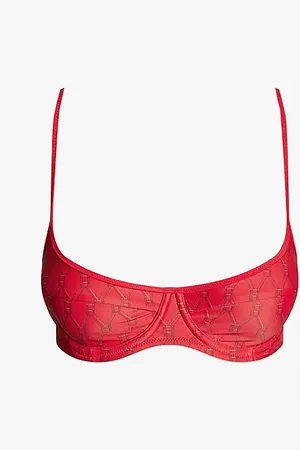 Tommy Hilfiger Top bikini a balconcino con stampa