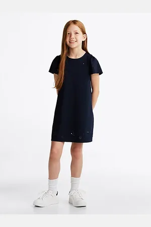 Tommy Hilfiger Vestito in Sangallo con maniche a farfalla