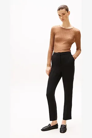 Tommy Hilfiger Pantaloni slim fit in crêpe senza chiusura