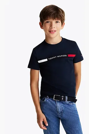 Tommy Hilfiger T-shirt con inserto in maglia e logo