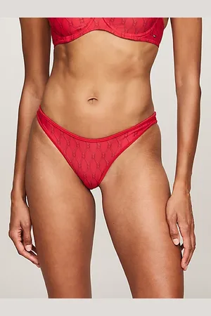 Tommy Hilfiger Slip bikini con taglio a V e stampa