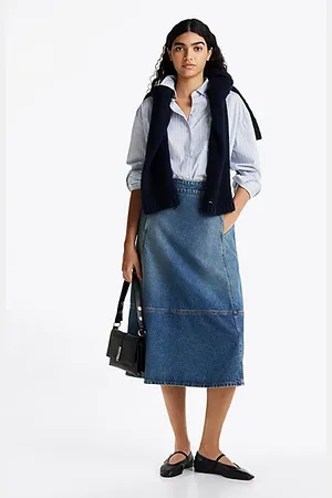 Tommy Hilfiger Gonna midi a trapezio in denim