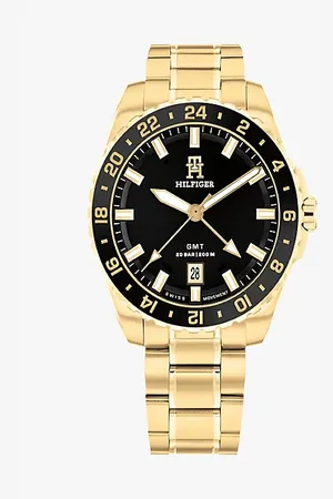 Tommy Hilfiger Orologio placcato con quadrante nero