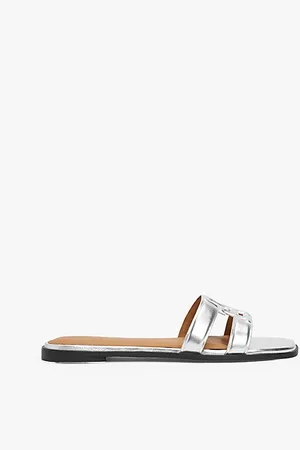 Tommy Hilfiger Mule in pelle metallizzata con monogramma TH