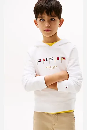 Tommy Hilfiger Felpa con cappuccio e bandiere ricamate