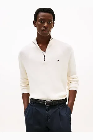 Tommy Hilfiger Pullover con mezza zip e motivo a coste