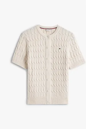 Tommy Hilfiger Cardigan Adaptive intrecciato a maniche corte