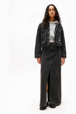 Tommy Hilfiger Gonna lunga in denim con orlo scucito