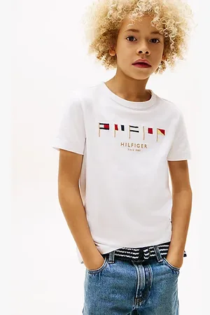 Tommy Hilfiger T-shirt con bandiere ricamate