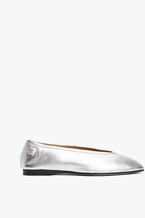 Tommy Hilfiger Ballerine in pelle con finitura metallizzata