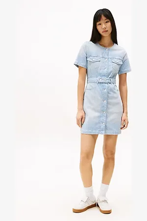 Tommy Hilfiger Vestito corto in denim con bottoni