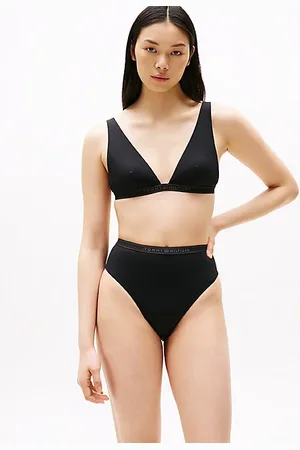 Tommy Hilfiger Top bikini scollato con logo tono su tono