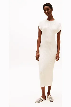 Tommy Hilfiger Vestito pullover midi a coste