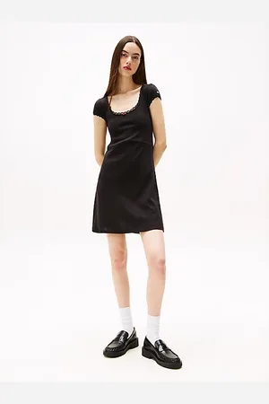 Tommy Hilfiger Vestito a trapezio con motivo pointelle