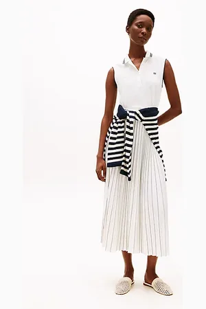 Tommy Hilfiger Vestito polo lungo con gonna plissettata