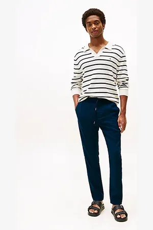 Tommy Hilfiger Pantaloni Harlem relaxed fit affusolati in misto lino