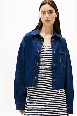 Tommy Hilfiger Sopracamicia crop in denim