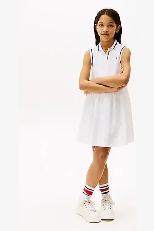 Tommy Hilfiger Vestito polo con motivo in Sangallo