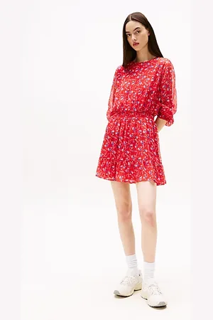 Tommy Hilfiger Vestito corto in chiffon con stampa floreale