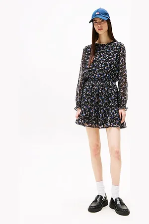 Tommy Hilfiger Vestito corto in chiffon con stampa floreale