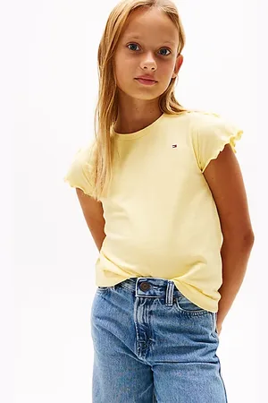 Tommy Hilfiger T-shirt slim fit con maniche arricciate