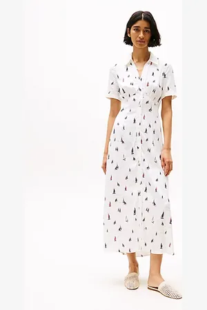 Tommy Hilfiger Maxi chemisier con stampa e cut out