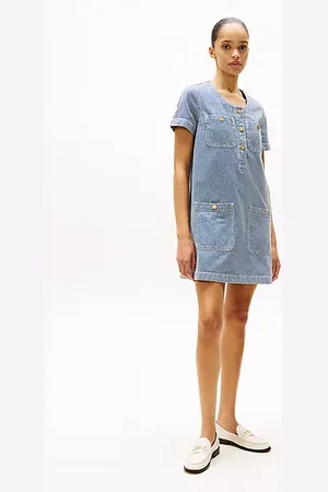 Tommy Hilfiger Vestito corto in denim a maniche corte