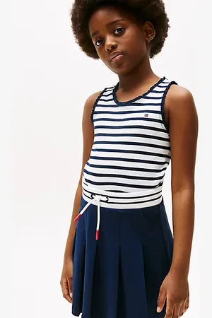 Tommy Hilfiger Canotta a coste con finiture tramate