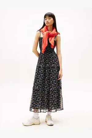 Tommy Hilfiger Vestito scaldacuore lungo in chiffon a fiori