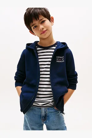 Tommy Hilfiger Felpa con cappuccio, zip integrale e logo