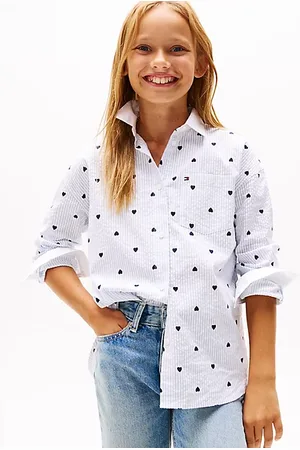 Tommy Hilfiger Camicia relaxed fit a righe con cuori