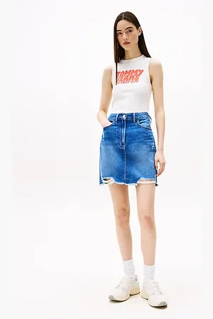 Tommy Hilfiger Minigonna Mom distressed in denim