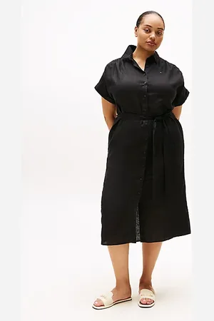 Tommy Hilfiger Chemisier Curve midi in puro lino