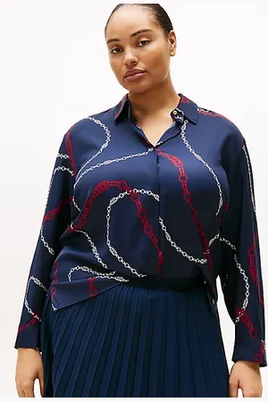 Tommy Hilfiger Camicia Curve relaxed fit con bottoni dorati